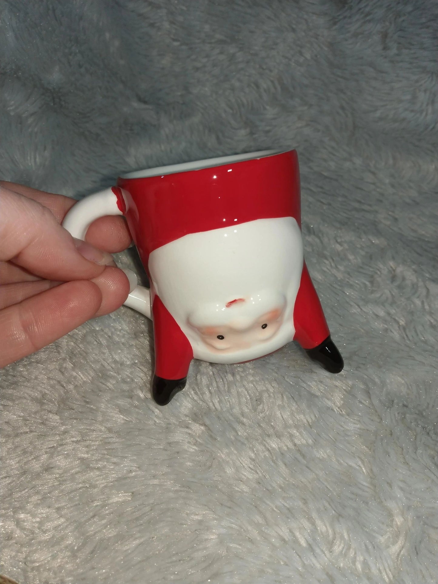 Santa Upside Down Ceramic Mug