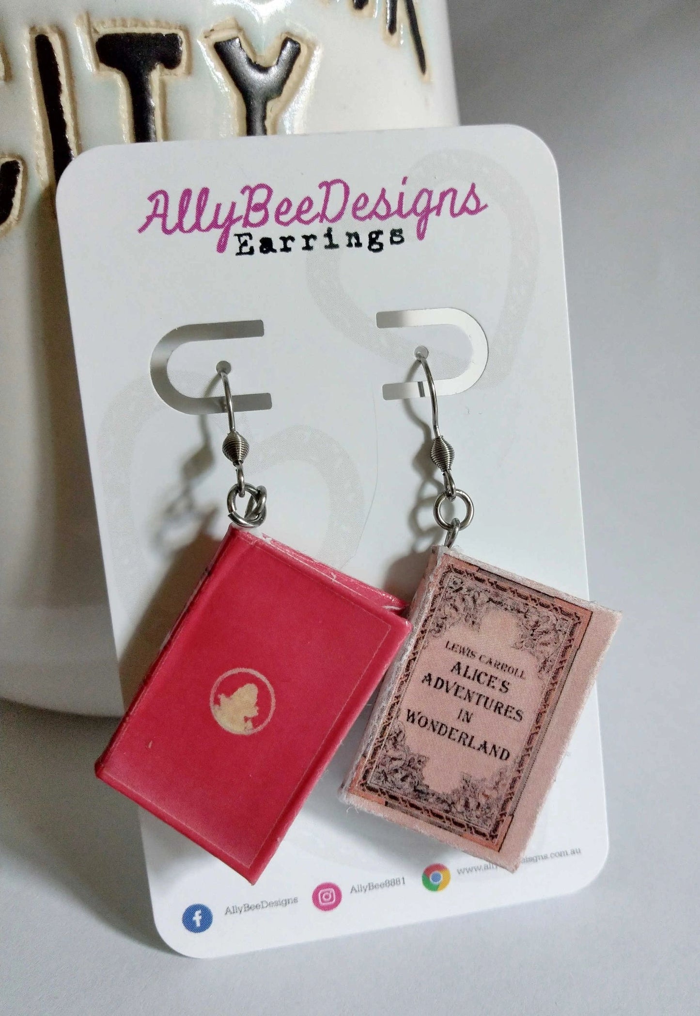 Mini Book Dangle Earrings - Various