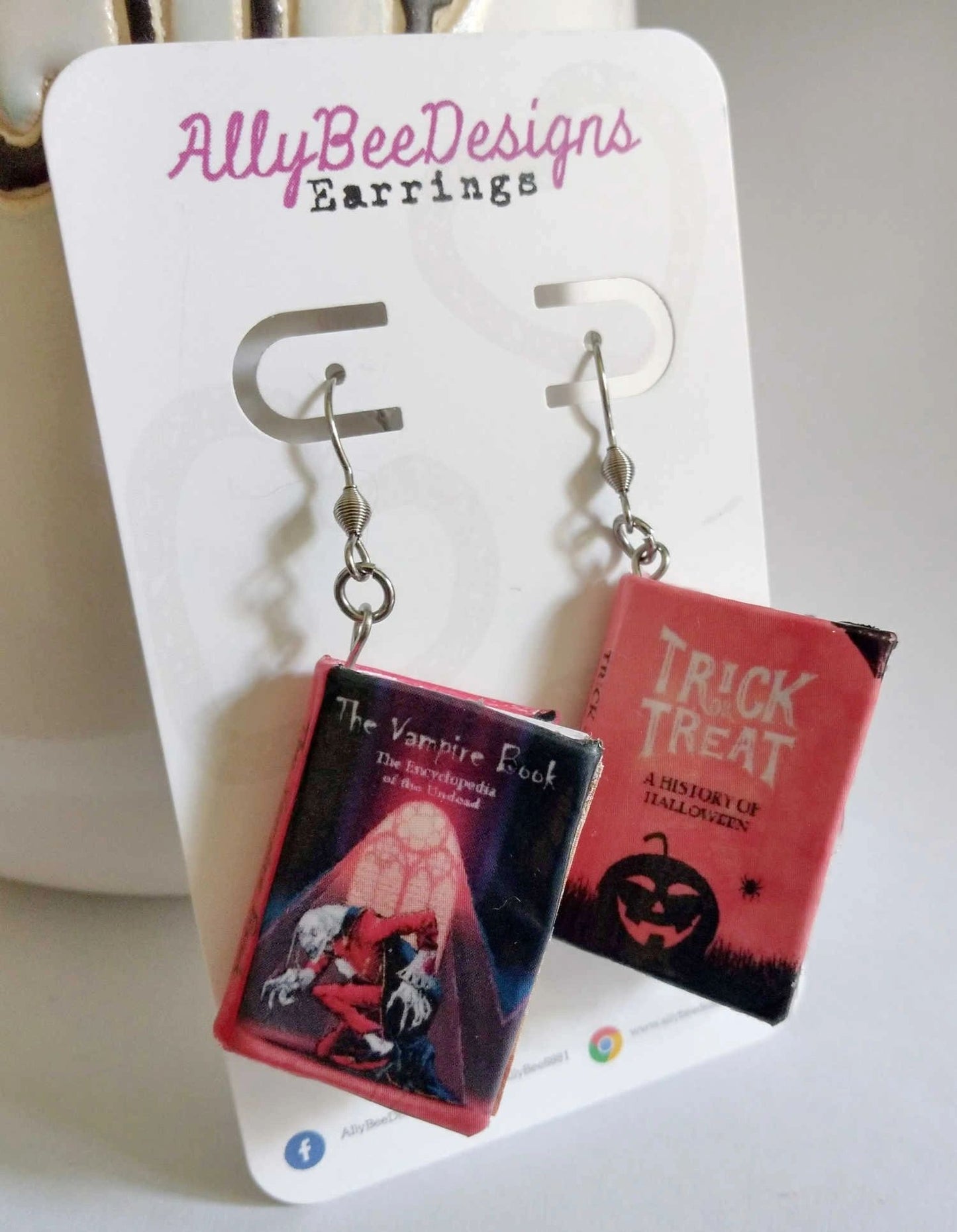 Mini Book Dangle Earrings - Various