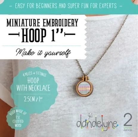Dandelyne Necklace Mini embroidery hoops - varied sizes