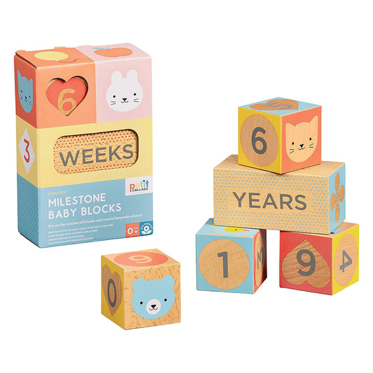 Baby Milestone wooden blocks
