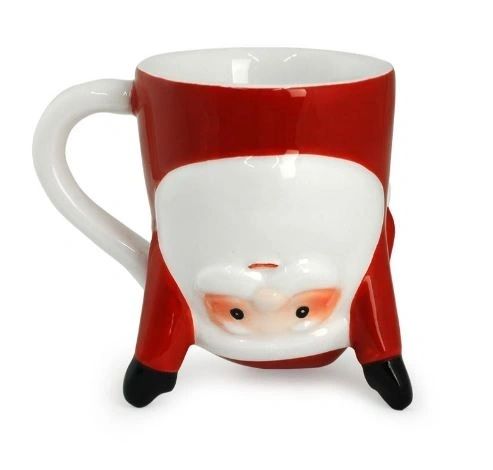 Santa Upside Down Ceramic Mug