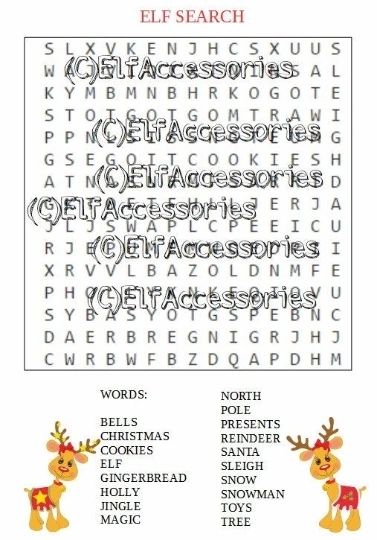 Elf Sized Word Search - PDF