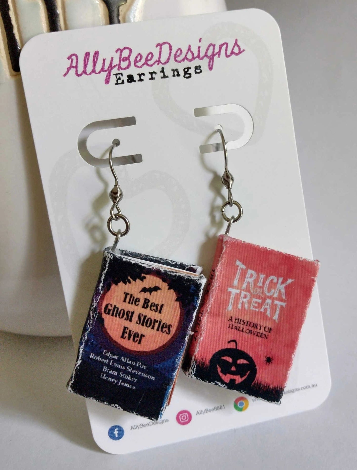 Mini Book Dangle Earrings - Various