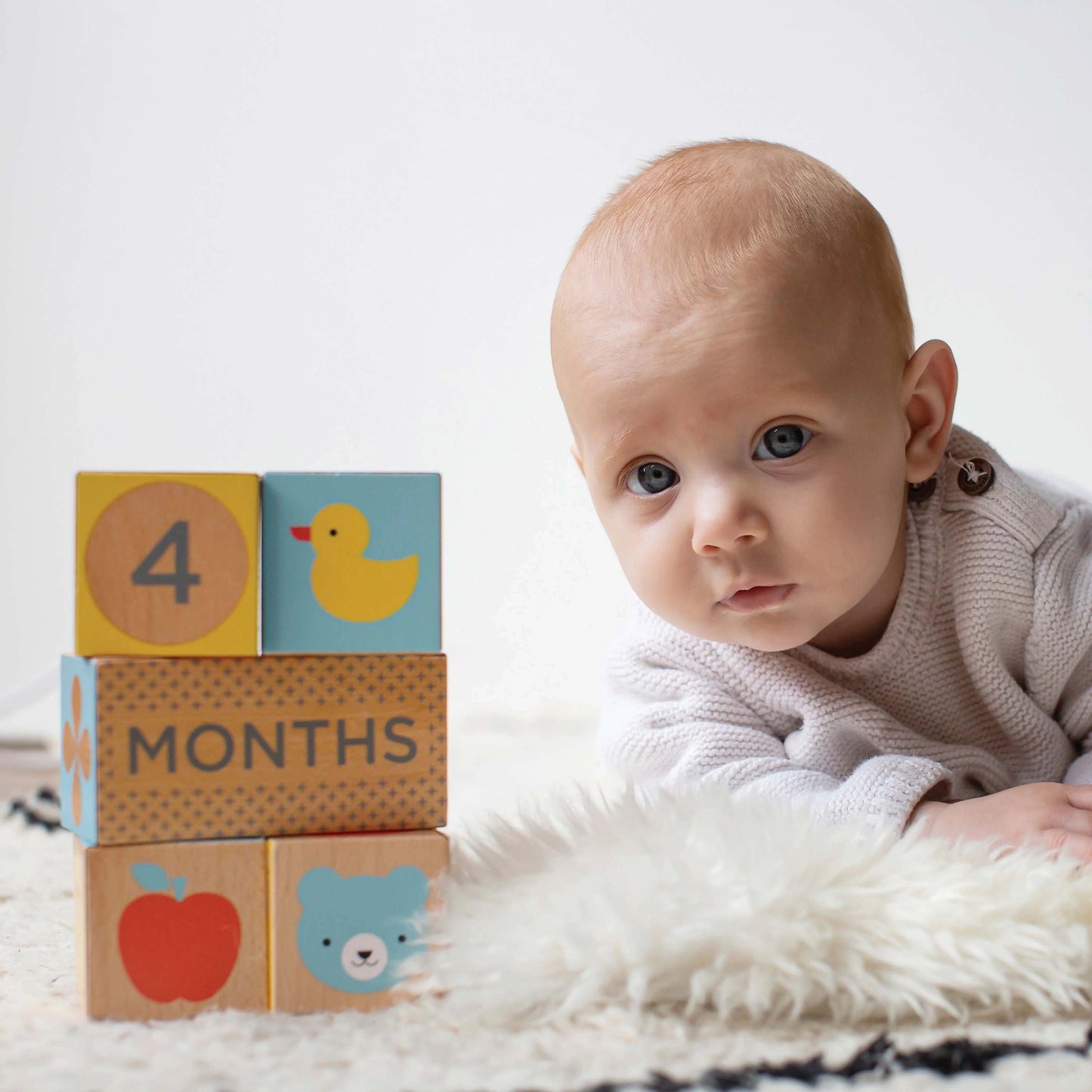 Baby Milestone wooden blocks