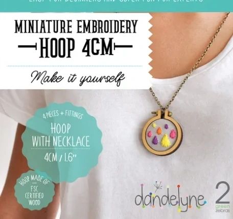 Dandelyne Necklace Mini embroidery hoops - varied sizes