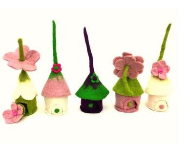 Tiny Tooth Fairy, elf homes - 100% wool Felt