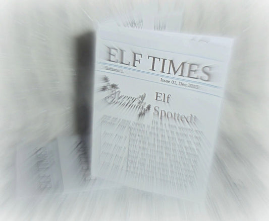 Custom printed ELF/Christmas themed newspaper