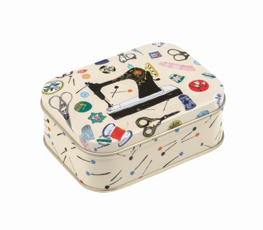 LOUISE CUNNINGHAM SEWING DESIGN SMALL DEEP RECTANGLE TIN